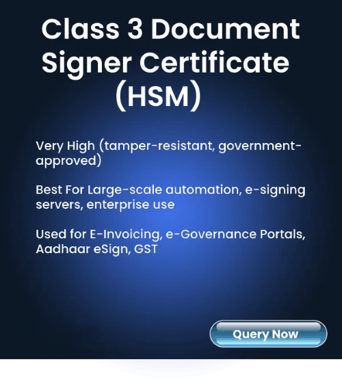 Class 3 Document Signer Certificate in India